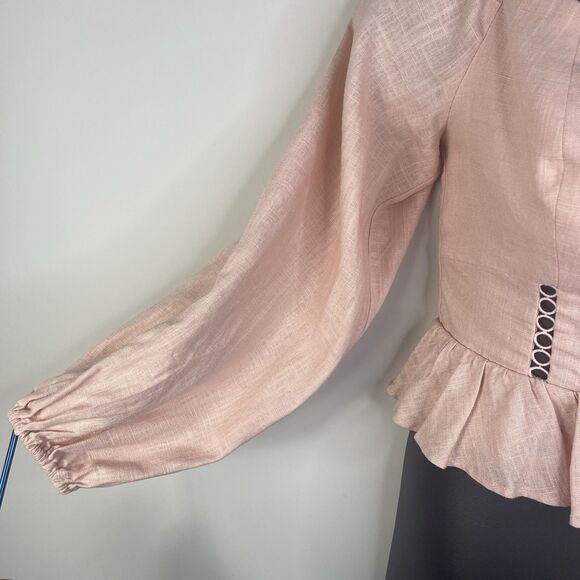 NWT Express Crop Milk Maid Top Blouse M Peach Cottagecore Coquette Feminine - Picture 4 of 9